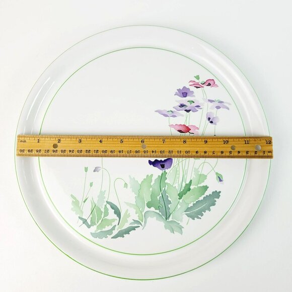 Block Midsummer 12" Round Serving Platter Garden Watercolor Pastel Flowers - Picture 9 of 10